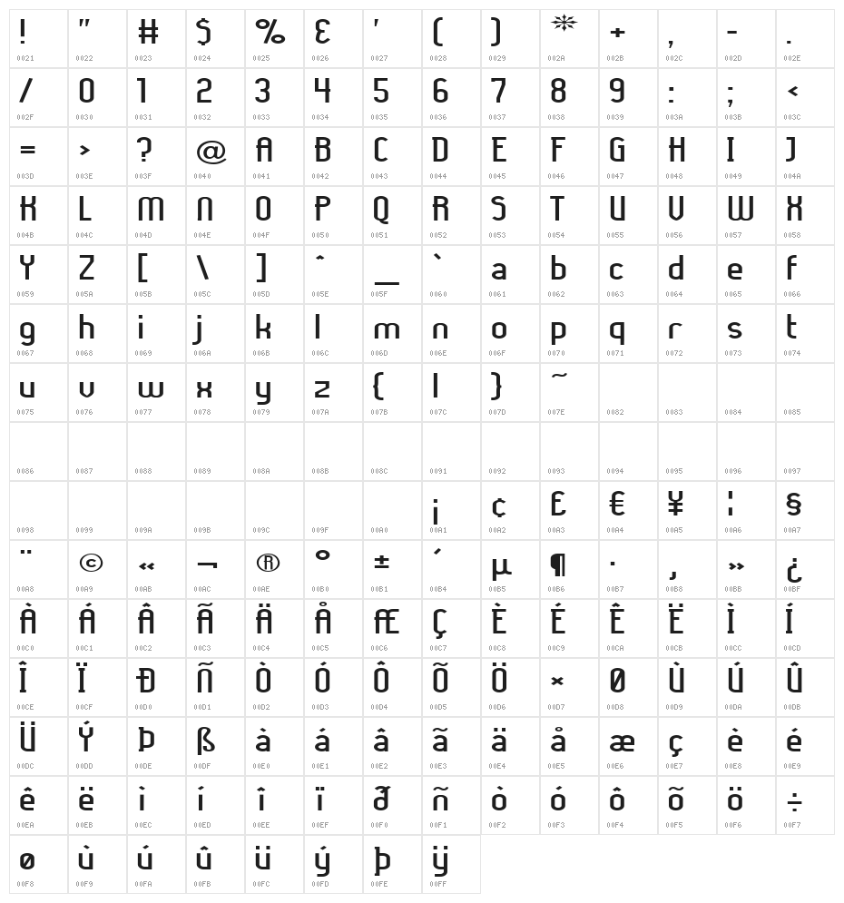Lady Ice - Expanded Character Map