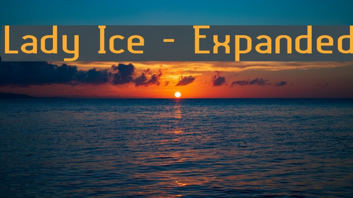 Lady Ice - Expanded Font examples