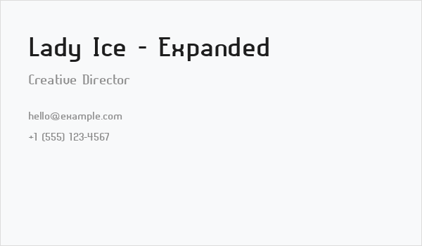 Lady Ice - Expanded Business Card
