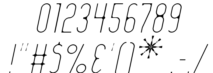 Lady Ice - Extra Light Italic Font OTHER CHARS