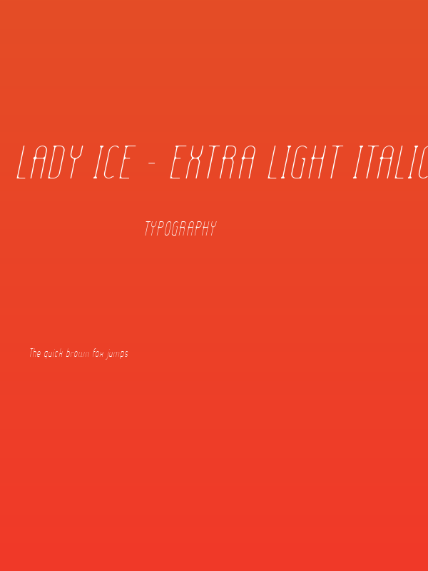 Lady Ice - Extra Light Italic Poster