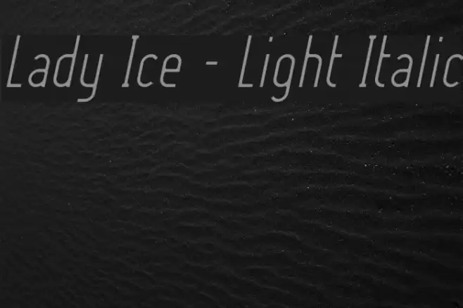 Lady Ice - Light Italic Font examples