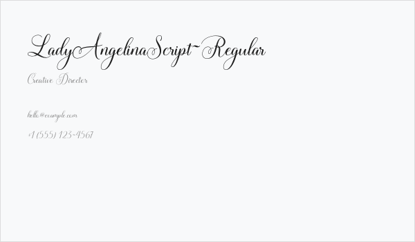 LadyAngelinaScript-Regular Business Card