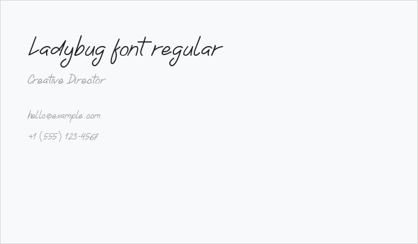 Ladybug font regular Business Card
