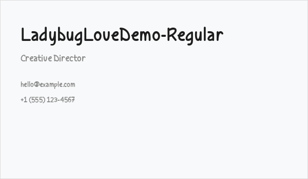LadybugLoveDemo-Regular Business Card