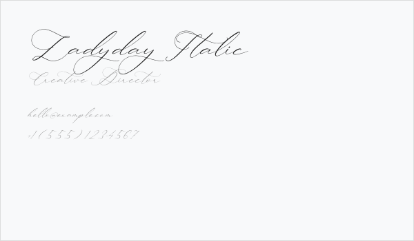 Ladyday Italic Business Card