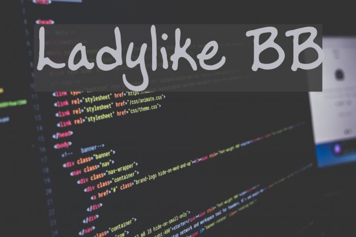 Ladylike BB Font examples
