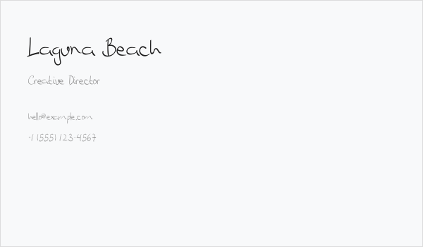 Laguna Beach Business Card