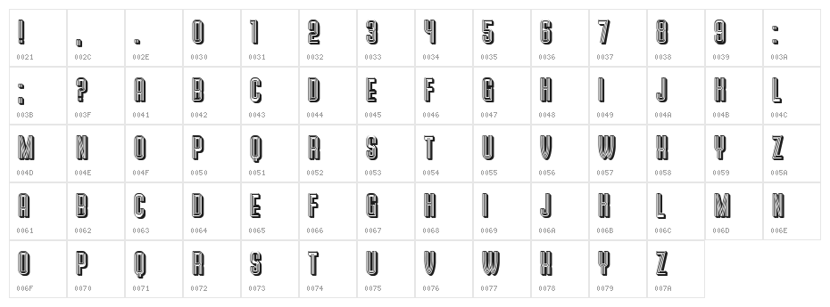Laguna Regular Character Map