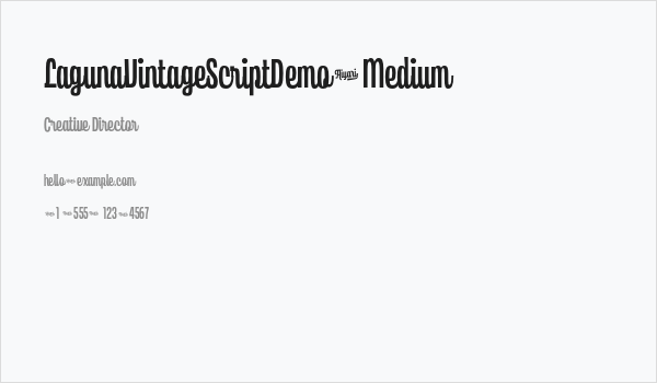 LagunaVintageScriptDemo-Medium Business Card