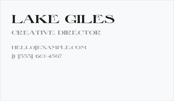 Lake Giles Business Card