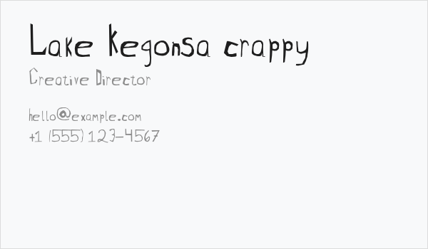 Lake Kegonsa crappy Business Card
