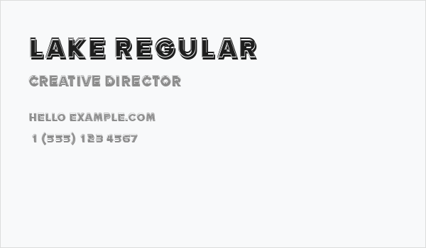 Lake Regular Business Card