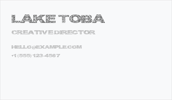 Lake Toba Business Card