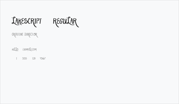 LakeScript-Regular Business Card