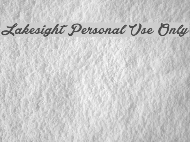 Lakesight Personal Use Only Example 3