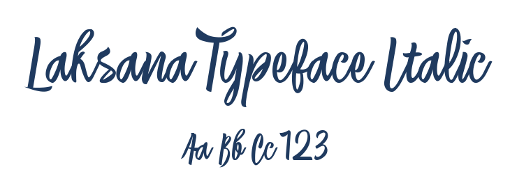Laksana Typeface Italic Font Preview