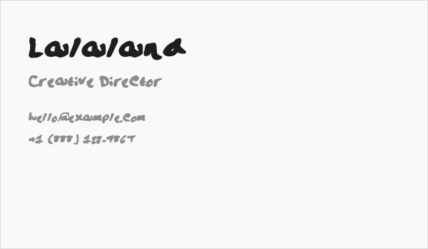 Lalaland Business Card