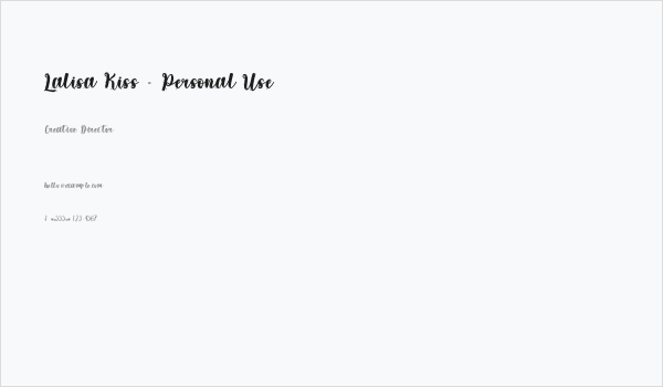 Lalisa Kiss - Personal Use Business Card