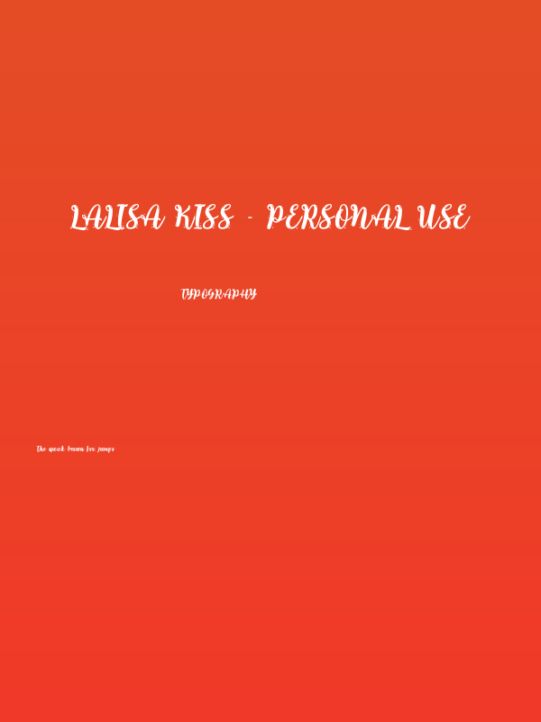 Lalisa Kiss - Personal Use Poster