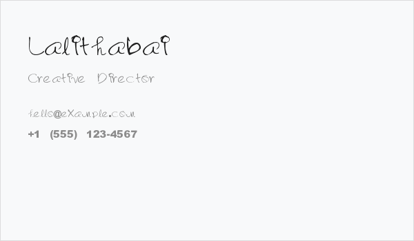 Lalithabai Business Card