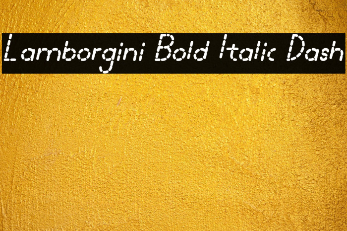 Lamborgini Bold Italic Dash Example 3