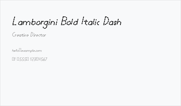 Lamborgini Bold Italic Dash Business Card