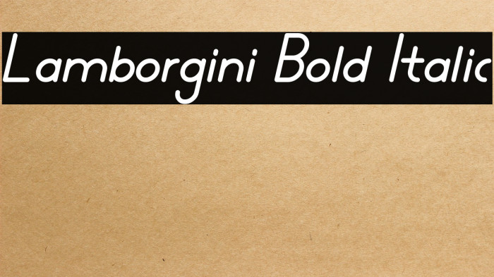 Lamborgini Bold Italic Example 3
