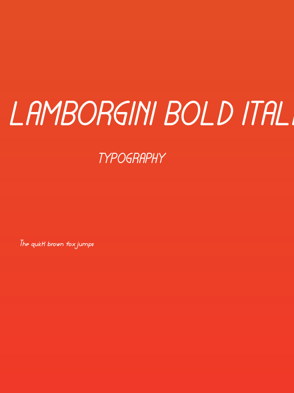 Lamborgini Bold Italic Poster