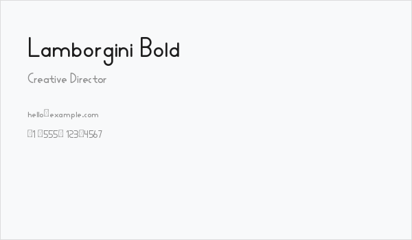 Lamborgini Bold Business Card