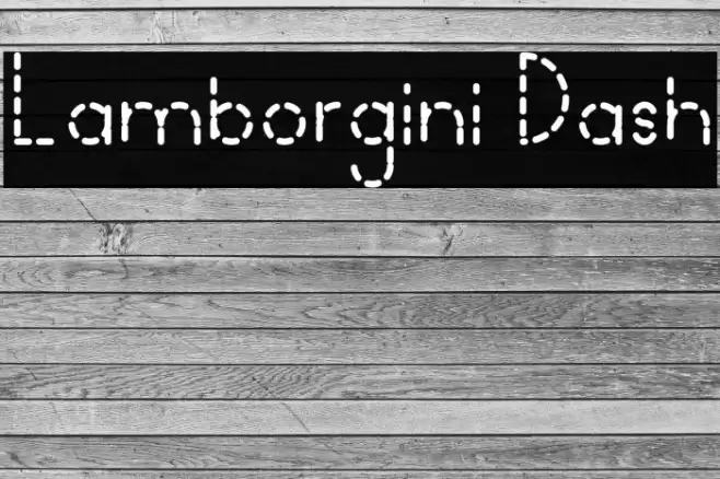 Lamborgini Dash Font examples