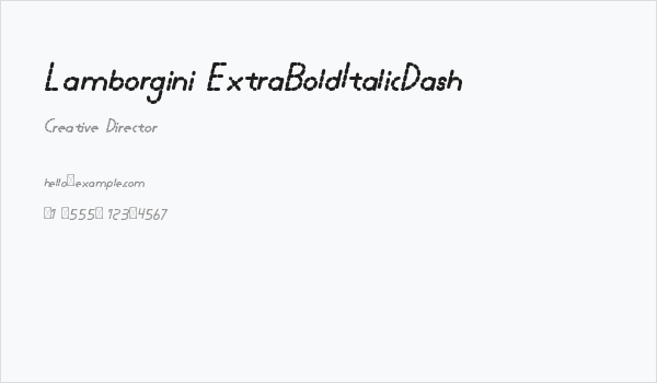 Lamborgini ExtraBoldItalicDash Business Card