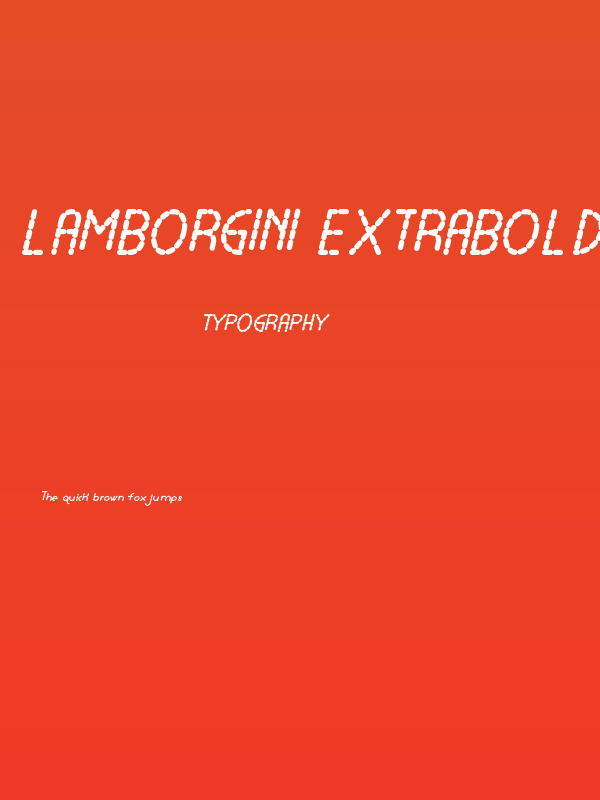 Lamborgini ExtraBoldItalicDash Poster