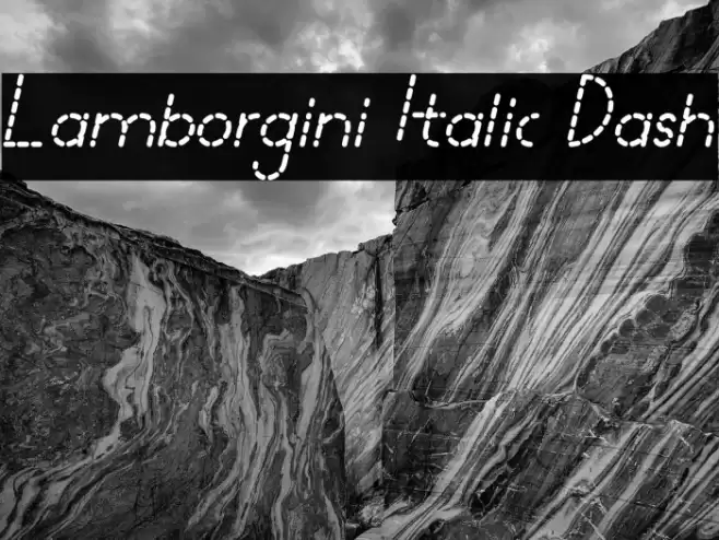 Lamborgini Italic Dash Font examples
