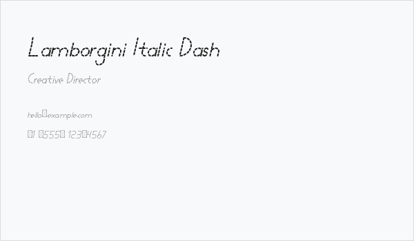 Lamborgini Italic Dash Business Card