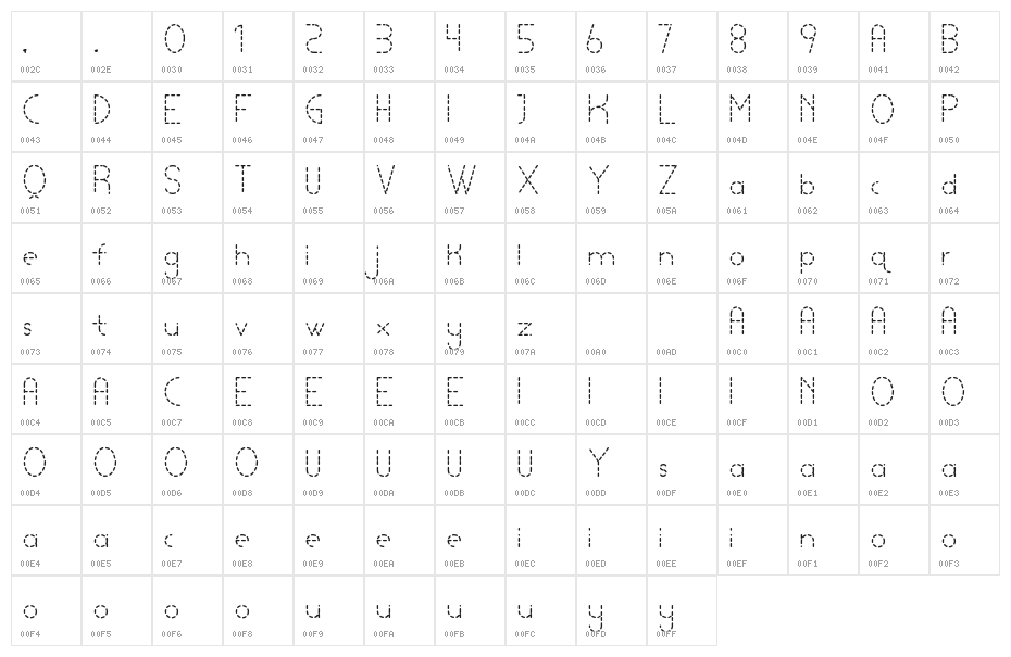 Lamborgini Light Dash Character Map