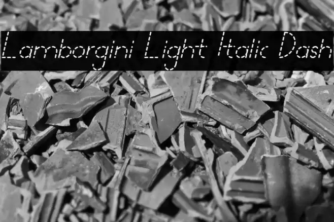 Lamborgini Light Italic Dash Font examples
