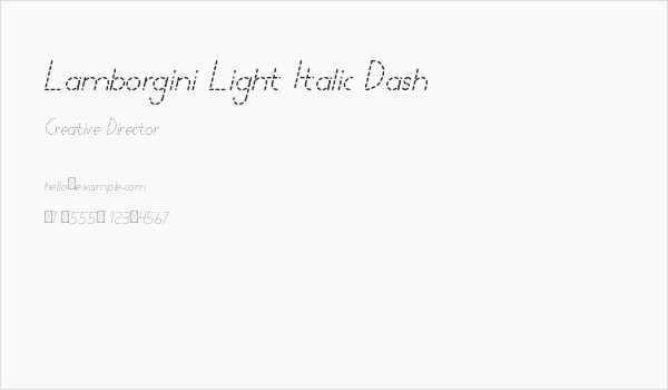 Lamborgini Light Italic Dash Business Card