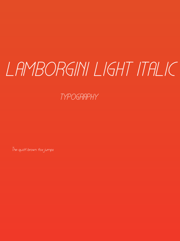 Lamborgini Light Italic Poster