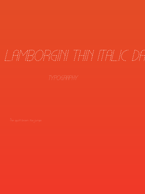 Lamborgini Thin Italic Dash Poster