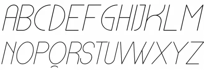 Lamborgini Thin Italic 字体 大写