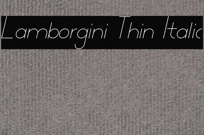 Lamborgini Thin Italic Example 1