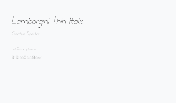Lamborgini Thin Italic Business Card
