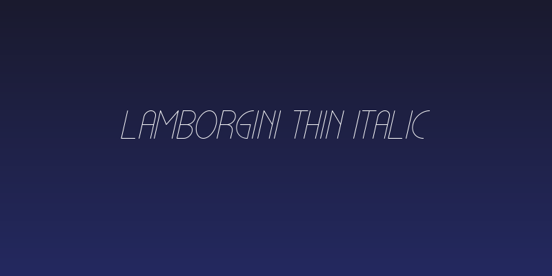 Lamborgini Thin Italic Social Header