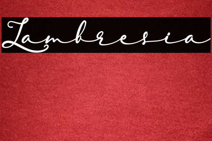 Lambresia Font examples
