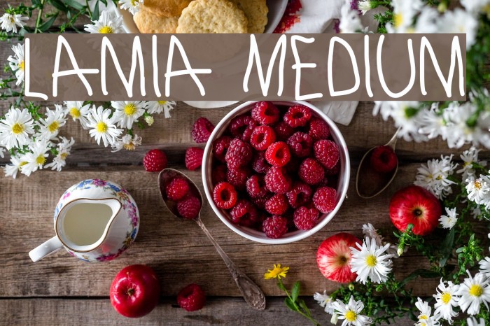 Lamia Medium Font examples