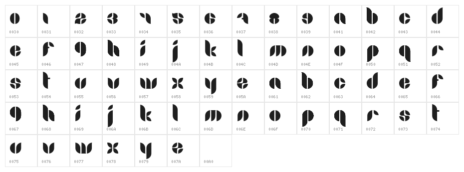 LamiaRegular Character Map