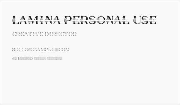 Lamina Personal Use Business Card