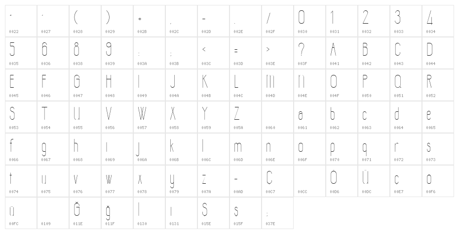Lamon Light Character Map