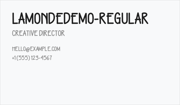 LamondeDEMO-Regular Business Card
